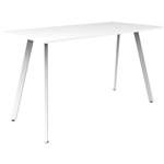 RAPIDLINE ETERNITY HIGH BAR TABLE 1800 X 750MM NATURAL WHITE  WHITE SATIN