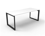 RAPID INFINITY DELUXE 1 PERSON LOOP LEG SINGLE SIDED WORKSTATION 1800 X 750 X 730MM NATURAL WHITE TOP  BLACK FRAME