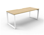 RAPID INFINITY DELUXE 1 PERSON LOOP LEG SINGLE SIDED WORKSTATION 1800 X 750 X 730MM NATURAL OAK TOP  WHITE FRAME