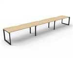 RAPID INFINITY DELUXE 3 PERSON LOOP LEG SINGLE SIDED WORKSTATION 1500 X 750 X 730MM NATURAL OAK TOP  BLACK FRAME