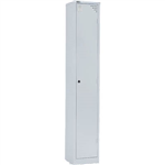 GO STEEL LOCKER 1 DOOR 305 X 455 X 1830MM WITH BUTTERFLY LOCK SILVER GREY