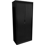 GO STEEL TAMBOUR DOOR CABINET 5 SHELVES 1981 X 1200 X 473MM BLACK