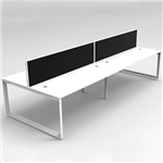 RAPID INFINITY 4 PERSON LOOP LEG DOUBLE SIDED WORKSTATION WITH SCREEN 1200 X 700MM WHITE