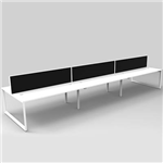 RAPID INFINITY 6 PERSON LOOP LEG DOUBLE SIDED WORKSTATION WITH SCREEN 1500 X 700MM WHITE