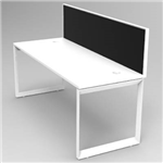 RAPID INFINITY 1 PERSON LOOP LEG SINGLE SIDED WORKSTATION WITH SCREEN 1200 X 700MM WHITE
