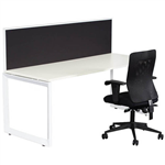 RAPID INFINITY 1 PERSON LOOP LEG SINGLE SIDED WORKSTATION WITH SCREEN 1800 X 700MM WHITE