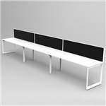 RAPID INFINITY 3 PERSON LOOP LEG SINGLE SIDED WORKSTATION WITH SCREEN 1500 X 700MM WHITE