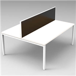 RAPID INFINITY 2 PERSON PROFILE LEG DOUBLE SIDED WORKSTATION WITH SCREEN 1800 X 700MM WHITE