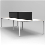 RAPID INFINITY 4 PERSON PROFILE LEG DOUBLE SIDED WORKSTATION WITH SCREEN 1800 X 700MM WHITE