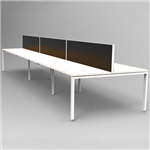 RAPID INFINITY 6 PERSON PROFILE LEG DOUBLE SIDED WORKSTATION WITH SCREEN 1200 X 700MM WHITE