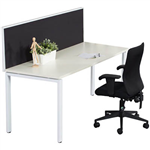 RAPID INFINITY 1 PERSON PROFILE LEG SINGLE SIDED WORKSTATION WITH SCREEN 1500 X 700MM WHITE