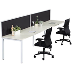 RAPID INFINITY 2 PERSON PROFILE LEG SINGLE SIDED WORKSTATION WITH SCREEN 1200 X 700MM WHITE
