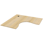 RAPIDLINE SCREEN SCALLOPED CORNER WORKSTATION DESK TOP 1500 X 1500 X 750 NATURAL OAK