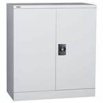 GO STEEL STATIONERY CUPBOARD 2 SHELVES 1015 X 910 X 450MM SILVER GREY