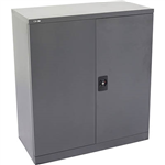 GO STEEL STATIONERY CUPBOARD 2 SHELVES 1015 X 910 X 450MM GRAPHITE RIPPLE