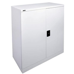 GO STEEL STATIONERY CUPBOARD 2 SHELVES 1015 X 910 X 450MM WHITE CHINA