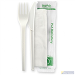 BIOPAK PLA CUTLERY SET WHITE