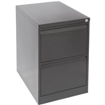 GO STEEL FILING CABINET 2 DRAWERS 460 X 620 X 705MM BLACK RIPPLE