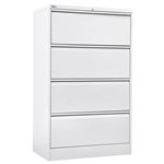 GO LATERAL FILING CABINET 4 DRAWER HEAVY DUTY 1321 X 900 X 473MM WHITE CHINA