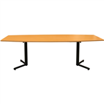 OM BOARDROOM TABLE BOAT SHAPED 2400 X 1200MM BEECHBLACK