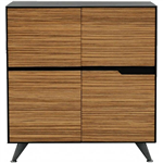 NOVARA CREDENZA 4 DOOR 1224 X 425 X 1250MM ZEBRANO TIMBER VENEER