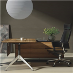 NOVARA EXECUTIVE DESK RIGHT HAND RETURN 2150 X 1850 X 750MM ZEBRANO TIMBER VENEER