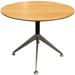 NOVARA MEETING TABLE ROUND 900 X 750MM ZEBRANO TIMBER VENEER