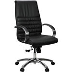 FRANKLIN EXECUTIVE CHAIR HIGH BACK ARMS LEATHER BLACK