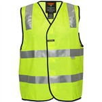 PRIME MOVER MV102 HIVIS VEST HOOK N LOOP CLOSURE REFLECTIVE TAPE YELLOW 4XL