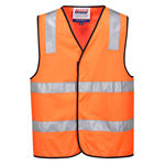 PRIME MOVER MV102 HIVIS VEST HOOK N LOOP CLOSURE REFLECTIVE TAPE YELLOW SMALL