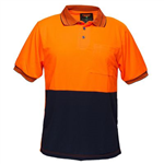 PRIME MOVER MP110 TWO TONED MICRO MESH POLO SHIRT
