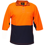 PRIME MOVER MP113 TWO TONED MICRO MESH POLO SHIRT