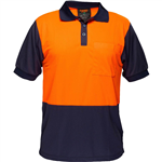 PRIME MOVER MP152 TWO TONED MICRO MESH POLO SHIRT
