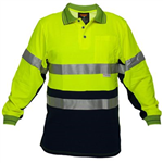 PRIME MOVER MP313 HIVIS COTTON POLO SHIRT WITH TAPE 2TONE