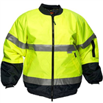 PRIME MOVER HV504 DAYNIGHT HIVIS WATERPROOF BOMBER JACKET WITH ZIP 2TONE