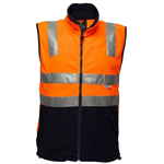 PRIME MOVER MF514 POLAR FLEECE VEST WITH TAPE 2TONE ORANGE NAVY LARGE