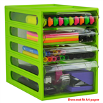 ITALPLAST OFFICE ORGANISER CABINET 4 DRAWER 255 X 165 X 230MM LIME