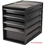 ITALPLAST GREENR RECYCLED OFFICE ORGANISER CABINET 4 DRAWER 255 X 165 X 230MM BLACK