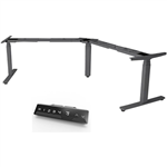 INFINITY ELECTRIC HEIGHT ADJUSTABLE CORNER WORKSTATION DESK 120 DEG 3 MOTOR BLACK FRAME ONLY