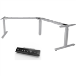 INFINITY ELECTRIC HEIGHT ADJUSTABLE CORNER WORKSTATION DESK 120 DEG 3 MOTOR SILVER FRAME ONLY