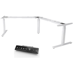 INFINITY ELECTRIC HEIGHT ADJUSTABLE CORNER WORKSTATION DESK 120 DEG 3 MOTOR WHITE FRAME ONLY