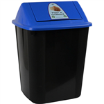 ITALPLAST SWING TOP WASTE SEPARATION BIN PAPERCARDBOARD 32 LITRE BLACKBLUE