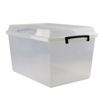 ITALPLAST STORAGE BOX WITH LID 48 LITRE CLEAR