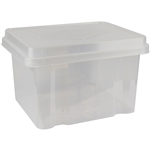 ITALPLAST FILE STORAGE BOX 32 LITRE CLEARCLEAR LID