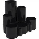ITALPLAST DESK TIDY 6 COMPARTMENT BLACK