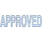 DESKMATE PREINKED MESSAGE STAMP APPROVED BLUE