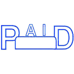 DESKMATE PREINKED MESSAGE STAMP PAID DATE BLUE