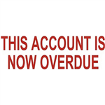 DESKMATE PREINKED MESSAGE STAMP THIS ACCOUNT IS NOW OVERDUE RED