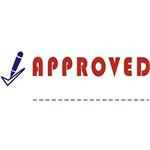 DESKMATE PREINKED MESSAGE STAMP APPROVED BLUERED