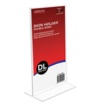DEFLECTO SIGN HOLDER TSHAPE DOUBLE SIDED PORTRAIT DL CLEAR